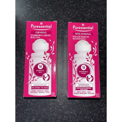 Roll-On Anti-Cellulită Puressentiel 75ml, roz, set 2 bucăți