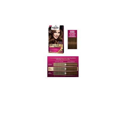 Vopsea de păr Palette Deluxe 555 Golden Gloss Caramel, Permanentă