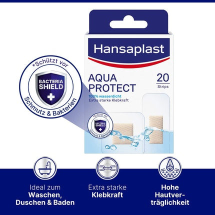 Bandă adezivă Hansaplast Aqua Protect, 20 bucăți, impermeabilă
