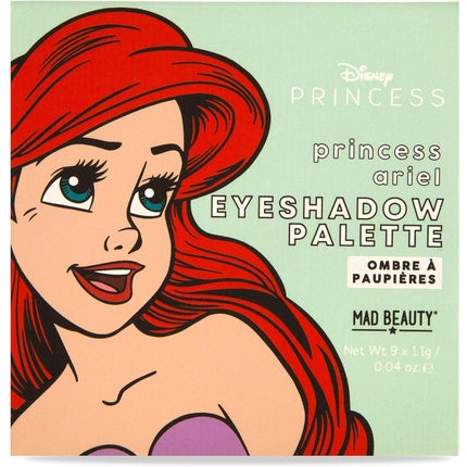 Set farduri pentru ochi, Mad Beauty, Pop Princess Ariel Mini Eyeshadow Palette, 9 culori