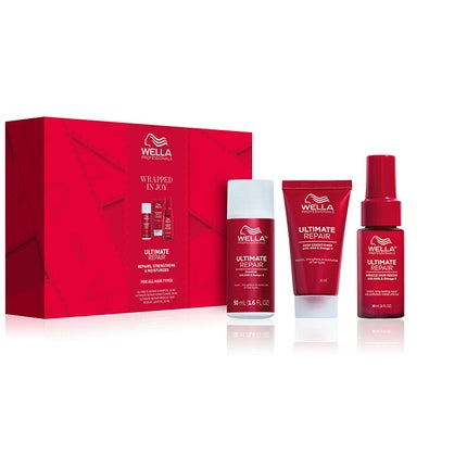 Set Cadou Wella Professionals Ultimate Repair Mini, 3 bucăți, design roșu