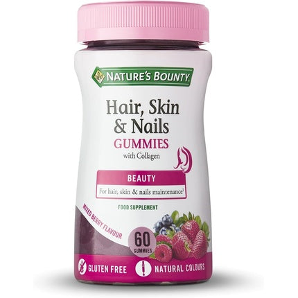 Gume vitamine, Nature's Bounty, colagen si biotina, 60 buc