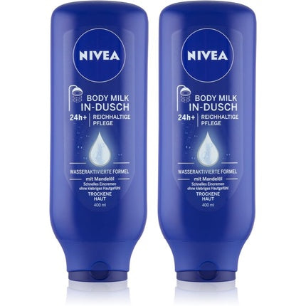 Set 2x Cremă de corp în duș Nivea, Body Milk in Dusch, 400 ml + 400 ml, Latte Scent