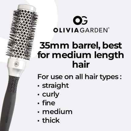 Perie de păr, Olivia Garden, Essential Blowout 35, argintiu