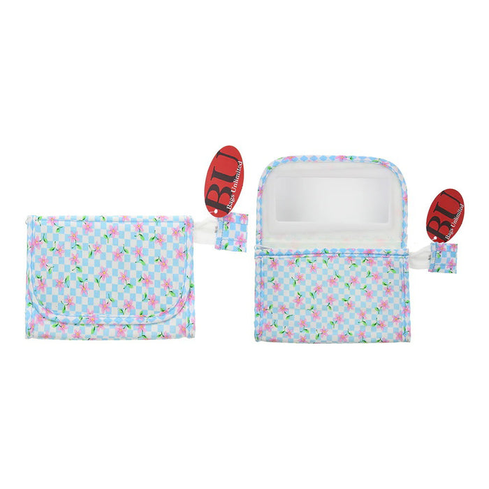 Geantă de toaletă Bags Unlimited Vienna Blue & Pink, cu oglindă