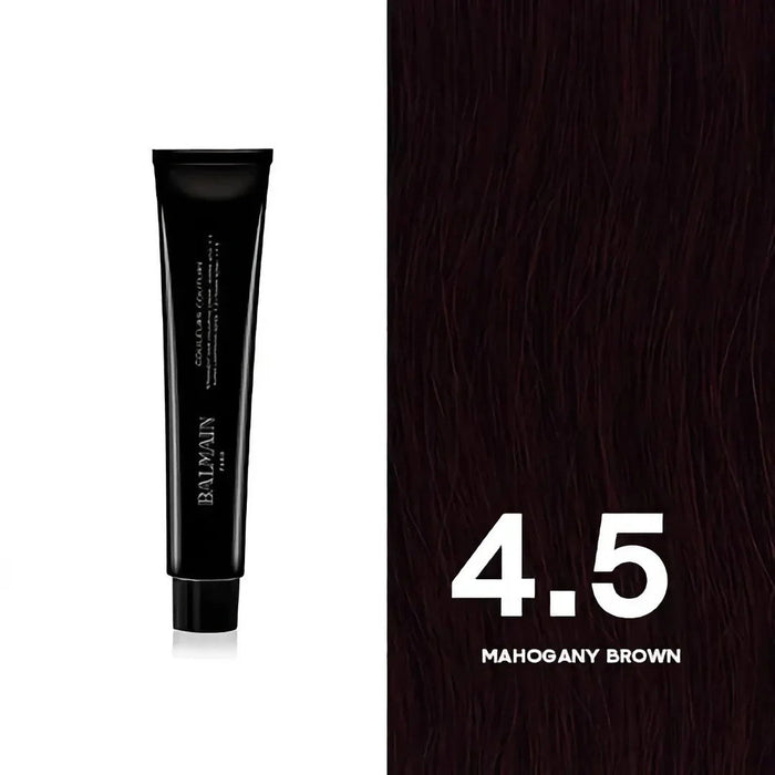 Vopsea permanentă de păr Balmain Professionnel Couleurs Couture, nuanța 4.5 Mahogany Brown, 60 ml