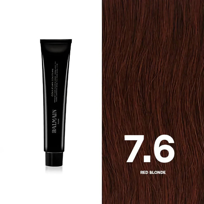 Vopsea permanentă de păr Balmain Professionnel Couleurs Couture, nuanța 7.6 Red Blonde, 60 ml