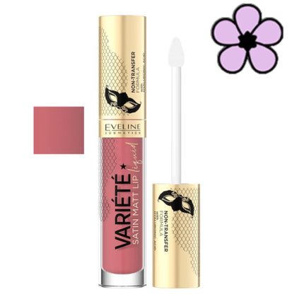 Ruj lichid, Eveline, Variété, satin mat, Peach Mousse, 4.5 ml