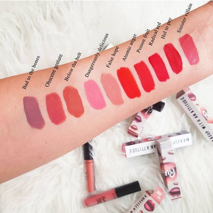 Rude Cosmetics Notorious Liquid Lip Color Below The Belt, Roșu intens, 20 ml