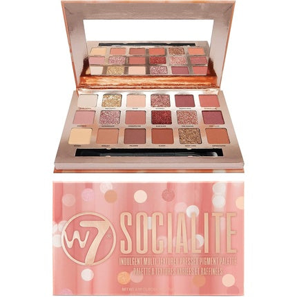 Paletă farduri W7 Socialite, 18 culori Pink Nude