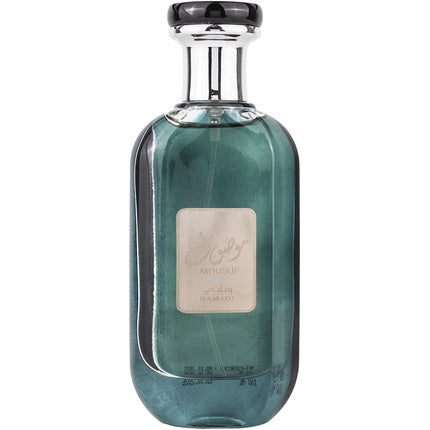 Eau de Parfum Ard Al Zaafaran Mousuf Ramadi, sticlă verde închis, capac negru, 100 ml
