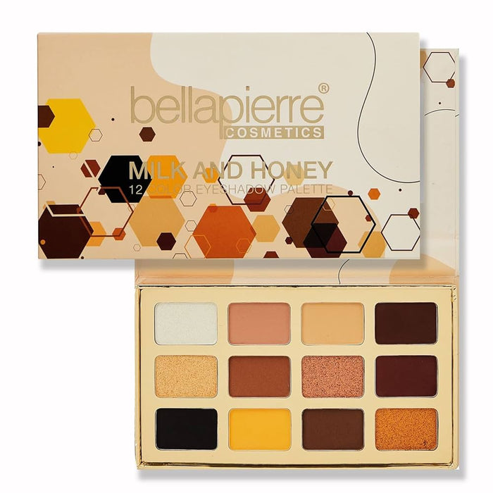 Paletă de farduri de ochi Bellapierre Cosmetics Milk & Honey, 12 nuanțe, 25 g