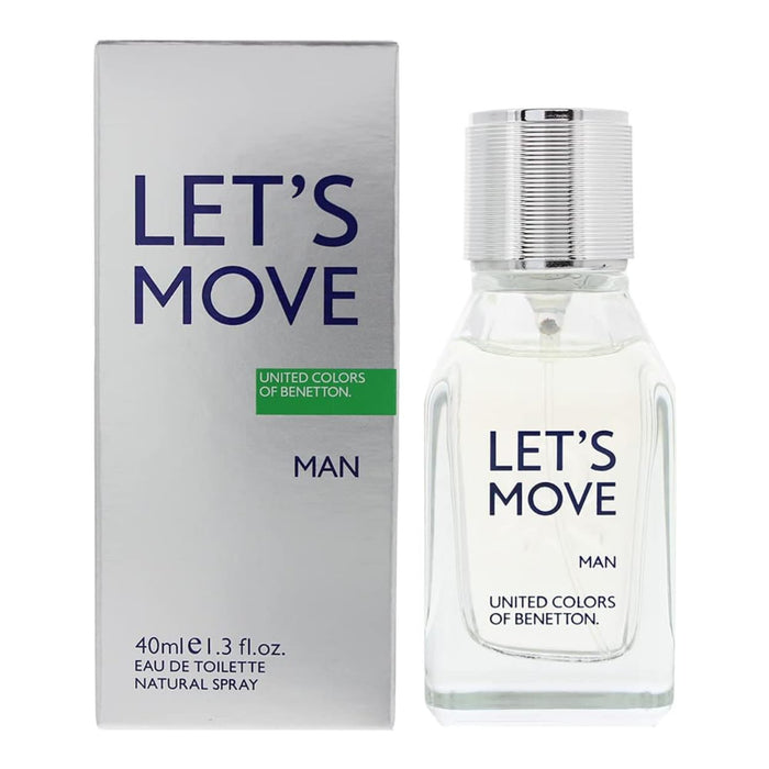 Apă de toaletă Benetton Let's Move, pentru bărbați, 40 ml