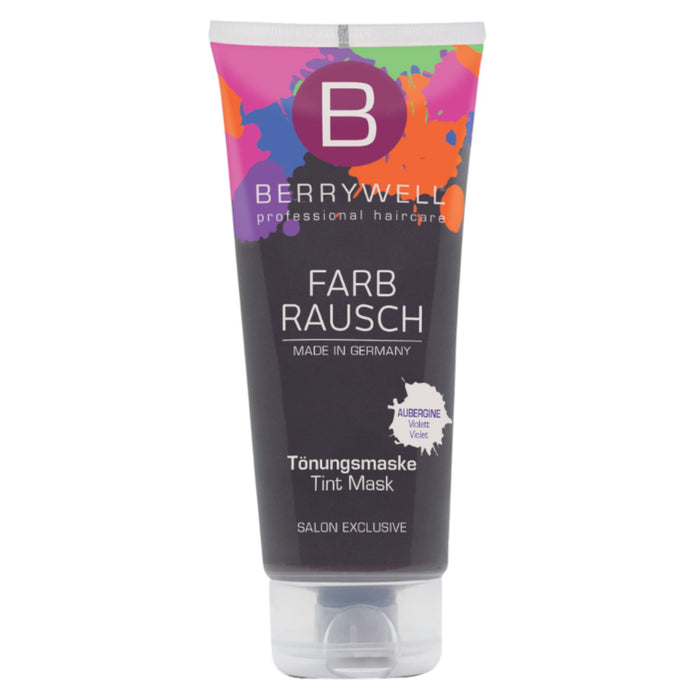 Mască de colorare a părului Berrywell Farb Rausch, nuanța Aubergine, 201 ml, tester