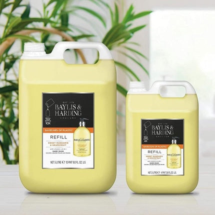 Săpun lichid, Baylis & Harding, Sweet Mandarin și Grapefruit, 2L, galben