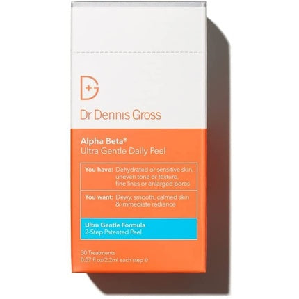 Dr. Dennis Gross Alpha Beta Ultra Gentle Daily Peel, Facial Peel pentru Piele Deshidratată sau Sensibilă, 30 Tratamente