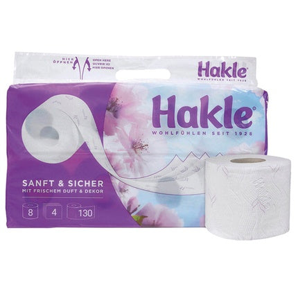 Hakle Sanft, Toaletă Hakle, 8 role x 130 foi, 4 straturi, roz