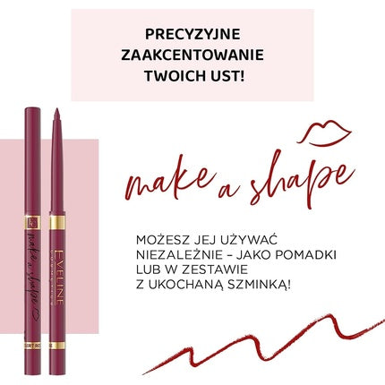 Creion contur buze, Eveline Cosmetics, Make a Shape, roz