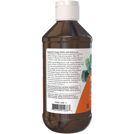 Liquid Magnesium, Now Foods, Concentrat cu Minerale Trace, 8oz (236ml), Soluție orală