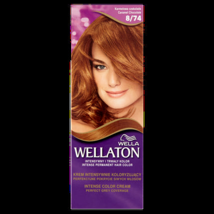 Vopsea de păr, Wella, Wellaton 8/74, caramel