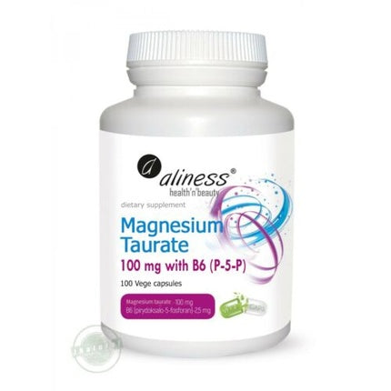 Supliment mineral, Aliness, Magnesium Taurate + Vitamin B6, 100 capsule