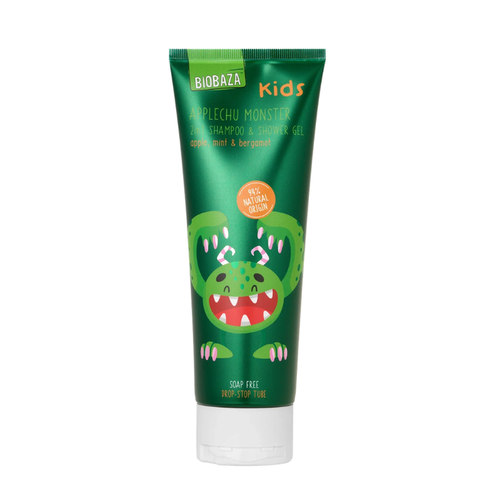 Gel de duș și șampon 2 în 1 Biobaza Applechu Monster, pentru copii, 250 ml