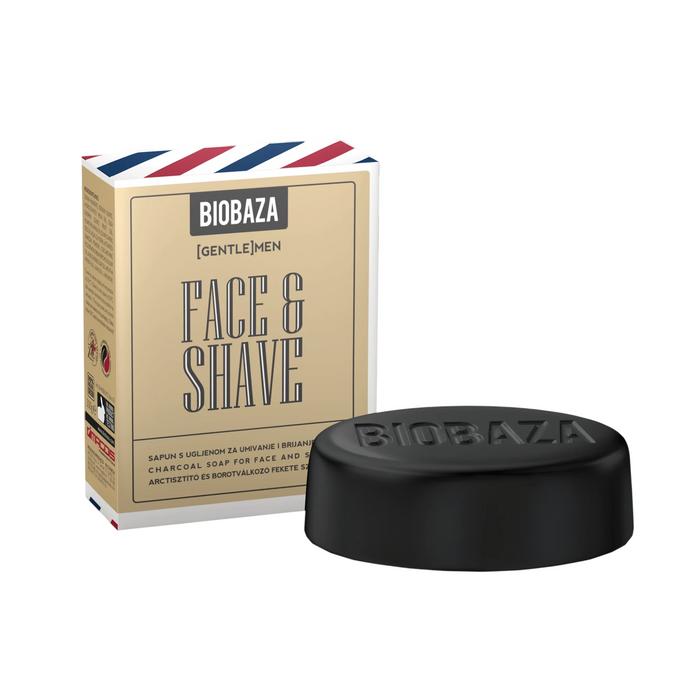 Săpun de bărbierit Biobaza Black Energy, cu cărbune, sebum-reglator, pentru bărbați, 100 g