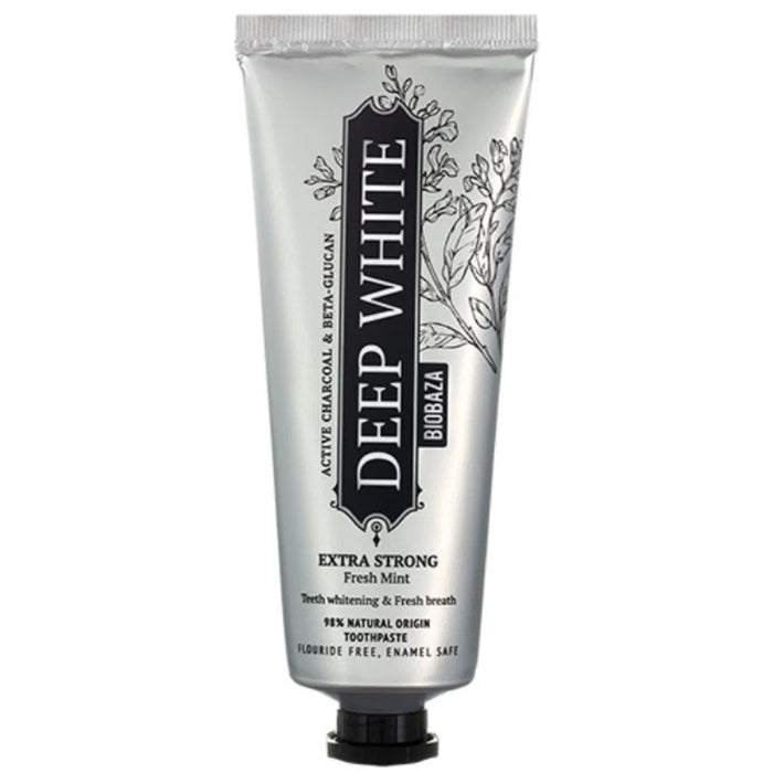 Pastă de dinți Biobaza Deep White, albire și remineralizare, mentă proaspătă, fără fluor, 75 ml