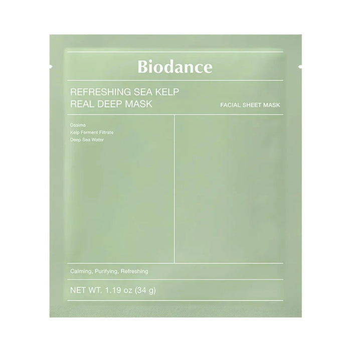 Mască facială Biodance Refreshing Sea Kelp, purifiantă, 34 g