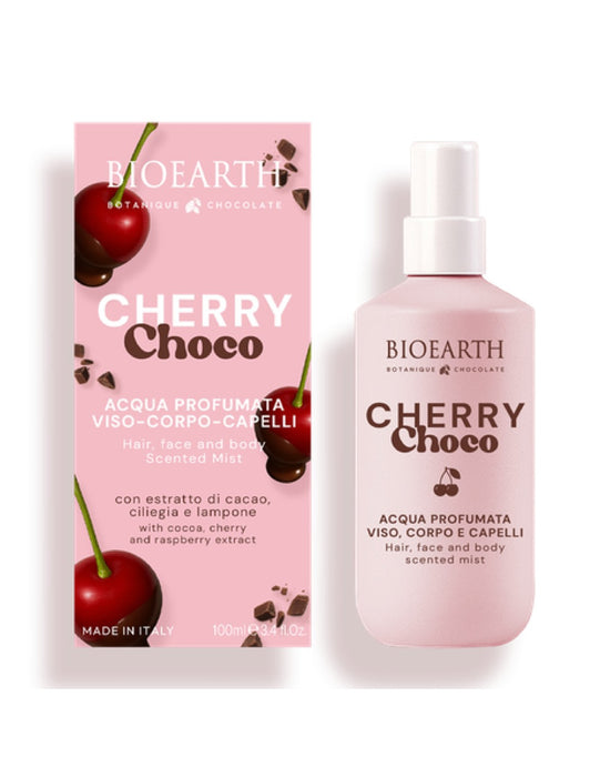 Spray parfumat Bioearth Cherry Choco, răcoritor, pentru corp, față și păr, 100 ml