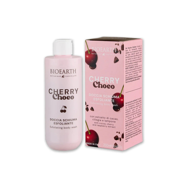 Gel de duș Bioearth Cherry Choco, exfoliant, pentru toate tipurile de piele, 250 ml