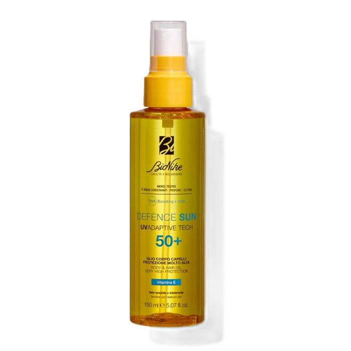 Spray cu protecție solară BioNike Defence Sun, pentru corp și păr, SPF 50+, 150 ml