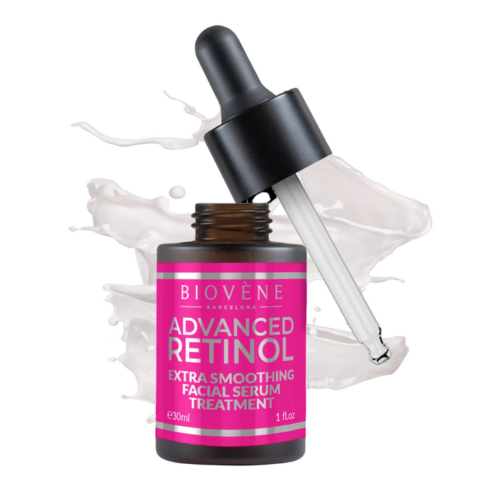 Ser de față Biovene Advanced Retinol, cu acid hialuronic, efect de netezire, 30 ml, tester