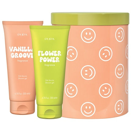Pupa Milano Vanilla Groove Flower Power Happy Box Kit Gift Set, roz cu zâmbete, 2 bucăți