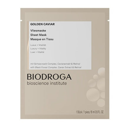 Masca de față tip folie Biodroga Bioscience Institute Golden Caviar Vitalizing Face Mask, 20g