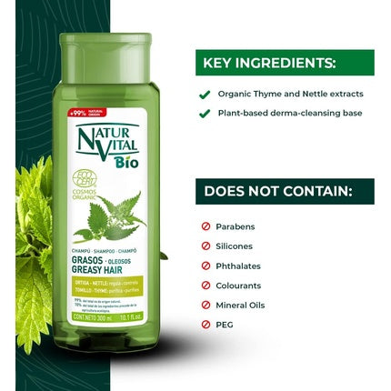 Șampon, Naturaleza Y Vida, Bio, păr gras, 300 ml