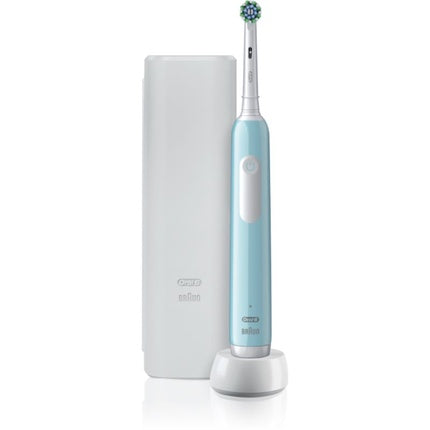 Periuță de dinți electrică Oral-B Pro Series 1, culoare albastru deschis, cu husă de călătorie