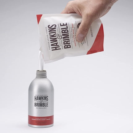 Gel de duș, Hawkins & Brimble, Eco-Reîncărcabil, 300ml, alb-roșu