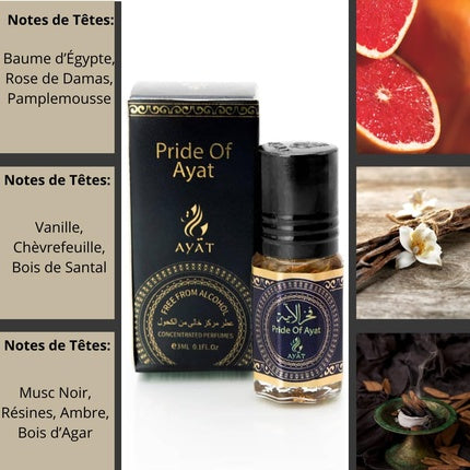 Set Parfum Concentrat Ayat Perfumes, Pride Of Ayat, 12 x 3ml, Culoare Negru/Aur