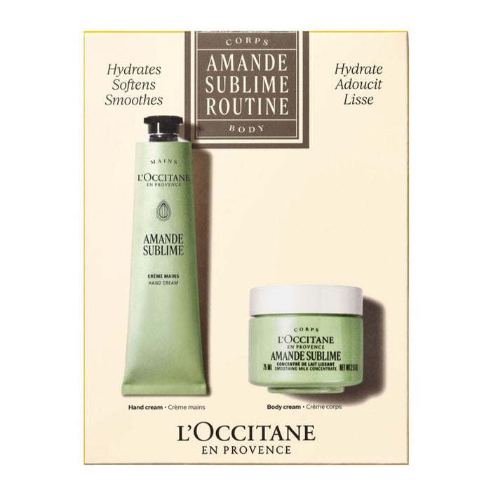 Set L'Occitane en Provence Amande Sublime Routine: cremă de corp 75 ml + cremă de mâini 75 ml