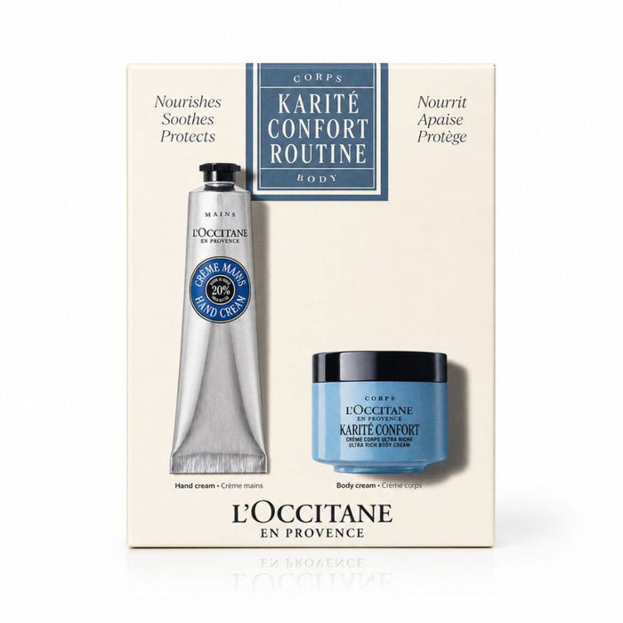 Set cremă de mâini + cremă de corp L'Occitane en Provence Shea Butter, hidratante, 75 ml + 75 ml