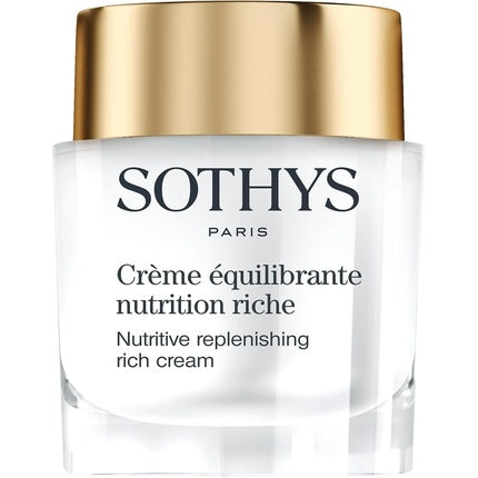 Crema nutritivă SOTHYS Rich Nutritive Replenishing Cream, alb cu capac auriu, 109 g