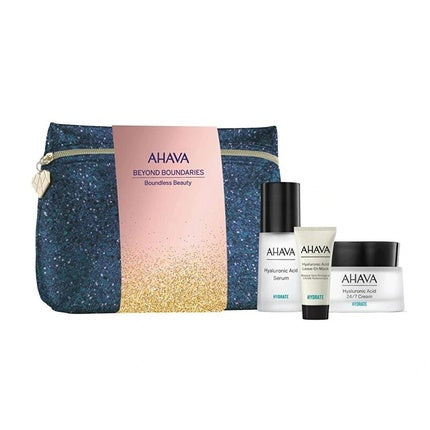 Set Cadou Îngrijire Piele Ahava Boundless Beauty cu Geantă, Ser și Cremă cu Acid Hialuronic