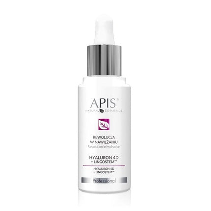 Serum Hyaluron 4D + Lingostem, APIS Professional, cu Acid Hialuronic și Ulei de Macadamia, 30ml