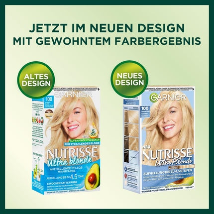 Culoare Permanentă pentru Păr, Garnier Nutrisse Ultra Blonde 100 Extra Light Natural Blonde