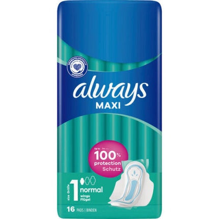 Sanitare cu aripioare Always Maxi Normal 16 bucăți