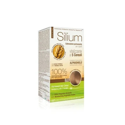Vopsea Permanentă pentru Păr, Silium Cosmetici, Blond Natural Deschis 8.0, Cutie