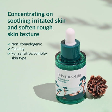 Serum Calmant Round Lab Pine Calming Cica Ampoule - ingrediente naturale, textură lichidă