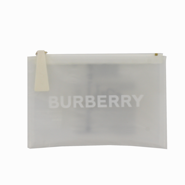 Geantă de machiaj Burberry, semitransparentă, cu fermoar