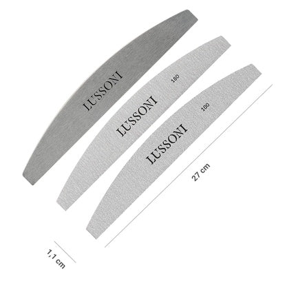 Pilă de unghii profesională Tb Tools For Beauty LUSSONI, oțel, 10 rezerve